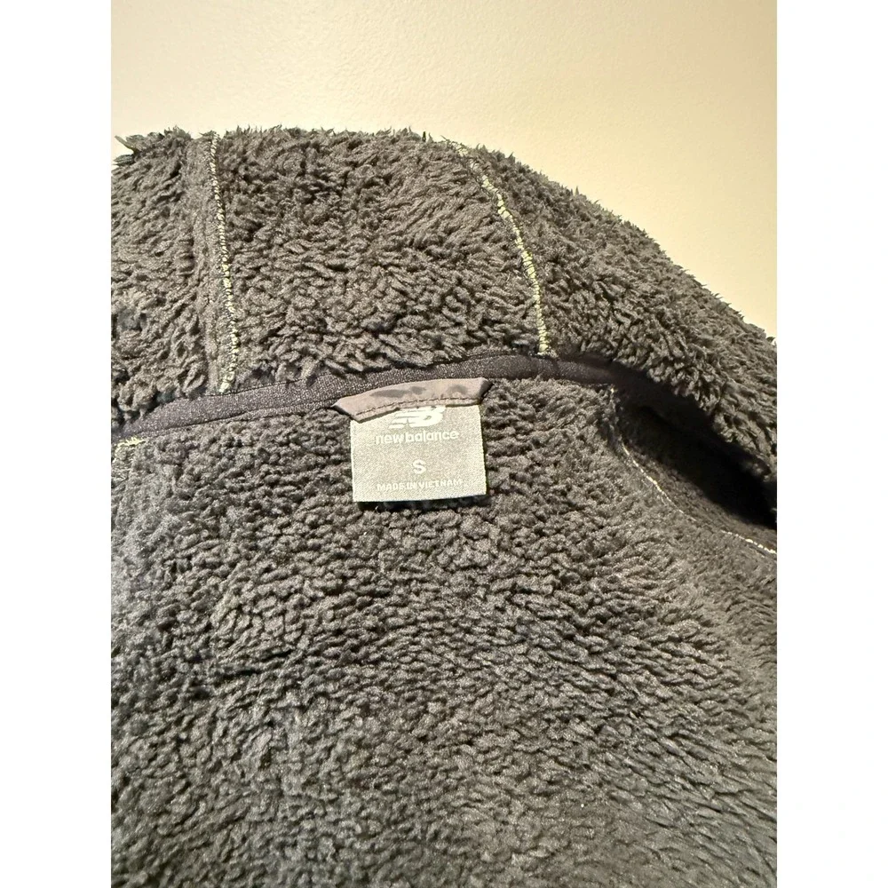 New Balance Jacket Men's Small Green‎ Hooded Sherpa Lined Long Sleeve Full Zip - Picture 4 of 6
